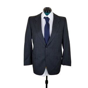 Conte Di Roma Mens Wool Suit Jacket 42R Made In Italy Gray